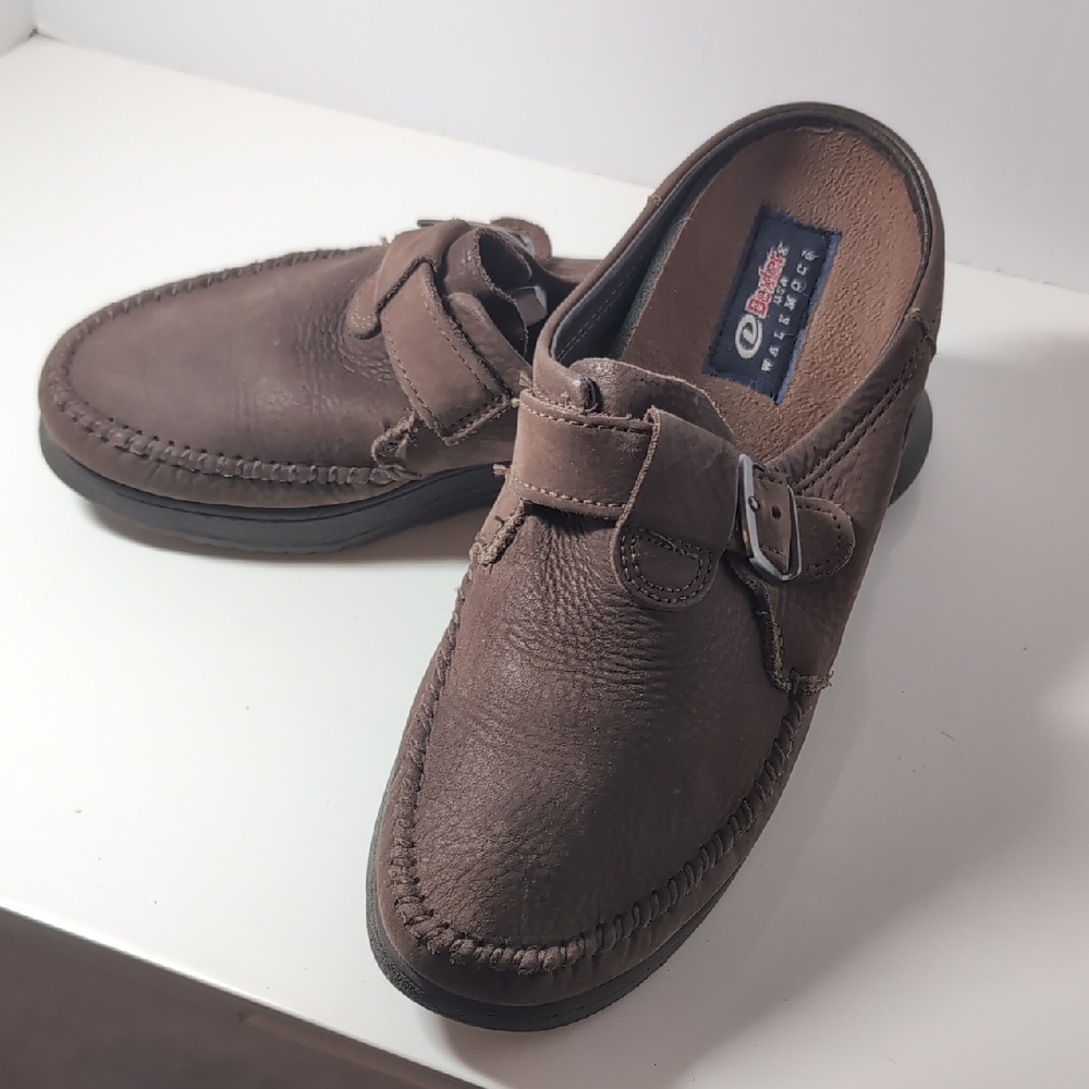 Dexter Brown Leather Mules